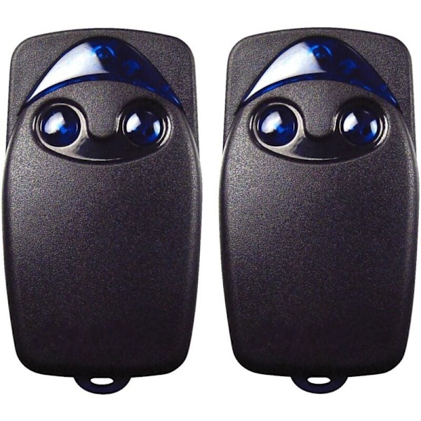 2 x Flo2r-s elektrisk garasjeport fjernkontroll 433.92 MHz med 2 knapper, kompatibel med Nice Remote garasjeport fjernkontroll