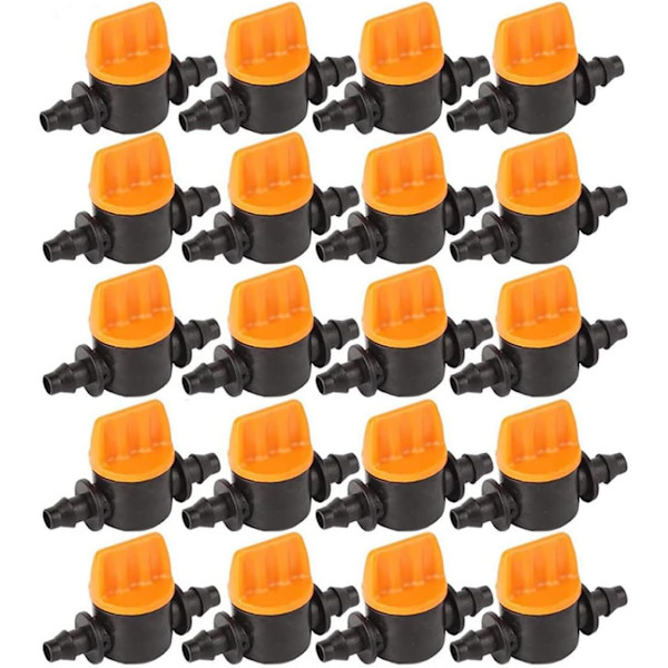 Tiputusletkun sulkuventtiili 1/4-tuumaiselle 4mm/7mm universaalille letkulle, 20 kpl