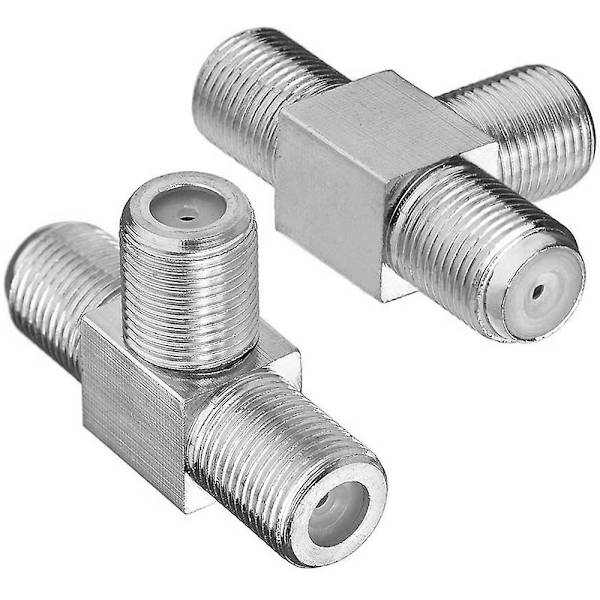 F-typ Splitter 3-vägs F-typ Hon till 2 Hon Koaxialkontakt Adapter T-form Passform