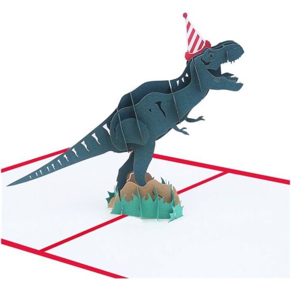 3D-kolmiulotteinen syntymäpäiväkortti, käsintehty askartelukortti, dinosaurus