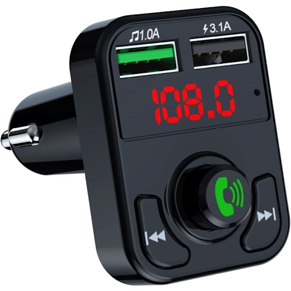 Bluetooth bil kit bil transmitter Bluetooth håndfri afspiller 3.1A hurtig opladning