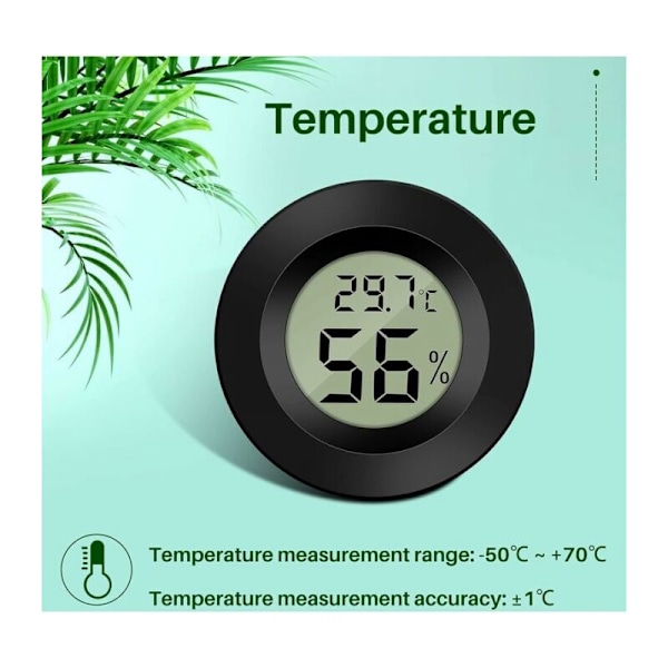 3-pak Hygrometer Digitalt Termometer LCD-skærm Fugtighedsmåler til Affugter Form Form Babyværelse Drivhus