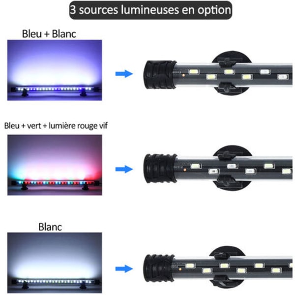 Akvarieljus LED Akvarieljus Nedsänkbara lampor Undervattensljus, Modell: Vitt ljus 58cm US - modell: Vitt ljus 58cm US