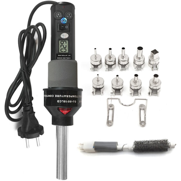 Varmluftmaskine til svejsning bærbar ved kontrolleret temperatur 450 W varmluft retouchering resort 450 ℃ SMD AFMONTERINGSVÆRKTØJ med Higns Digital Display LCD