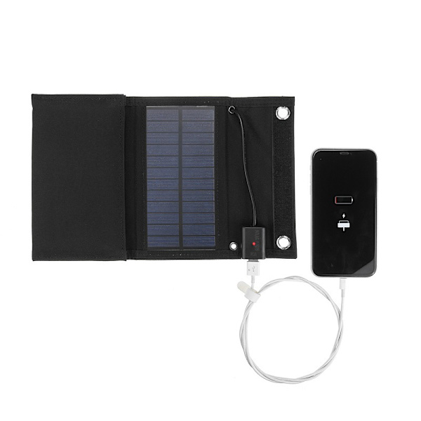 5V 15W USB Solcellelader Bærbar Solcelle Vandtæt Solbatteri Oplader Solpanel USB Powerbank med 5 Solpaneler d