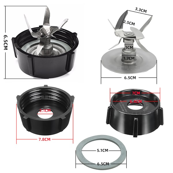 3-delad blenderersättningskit, blenderjuicertillbehör juicerblad + bricka + bas