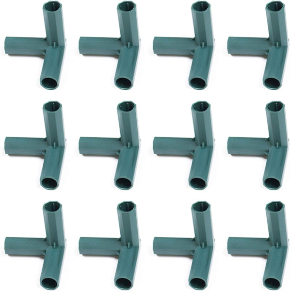 12-pack 16mm PVC 3-vägskoppling för växthusram