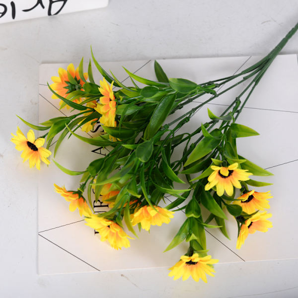 Konstgjorda blommor och buketter Konstgjord prästkrage falsk gul blomma 3 st