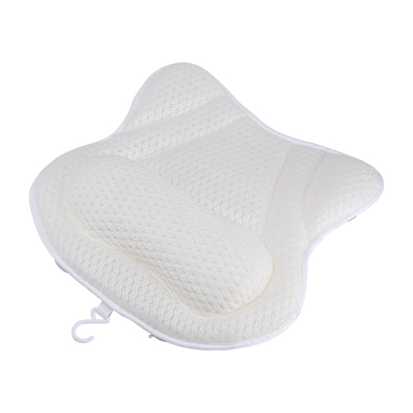Kylpytyyny, kylpytyyny niskatyynynä Kylpyamme 4D Air Mesh -tekniikalla, niska ja selkä kylvyssä 6 imukupilla, kylpypäätuki