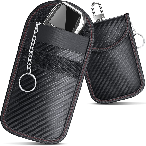 2 pakke RFID-signalblokerende lommer i vandtæt læder, tredobbelt