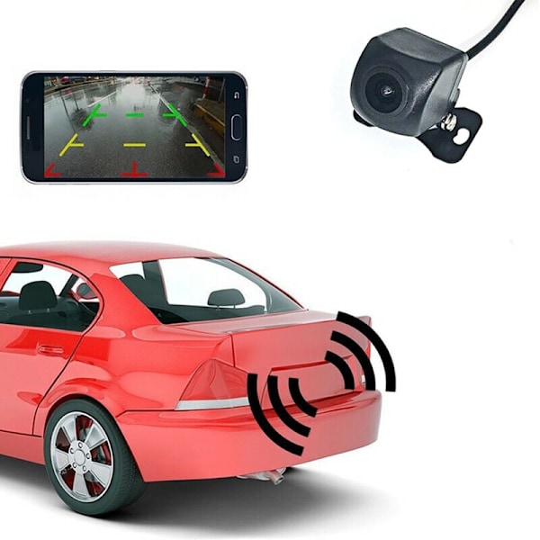Wi-Fi trådlös backkamera för bil, fordon, WiFi bakre kamera med mörkerseende, trådlös LCD trådlös IP67-monitor