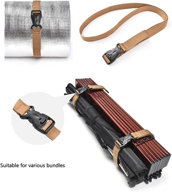 2 st Khaki Resväskor Remmar, Säkra Resa Tillbehör Remmar, Halkfria Packningsremmar, Bälte, Spänne Remmar, Tunga Suspender, Bekväma Suspend