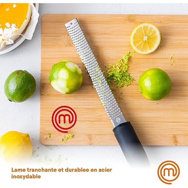 Manuel Citrus Zester  Ost Rivjern, Fint Rivjern til Parmesan, Citron, Kokosnød, Muskatnød, Chokolade og Mere, 32cm, Skarpe Rustfrie Stålblad