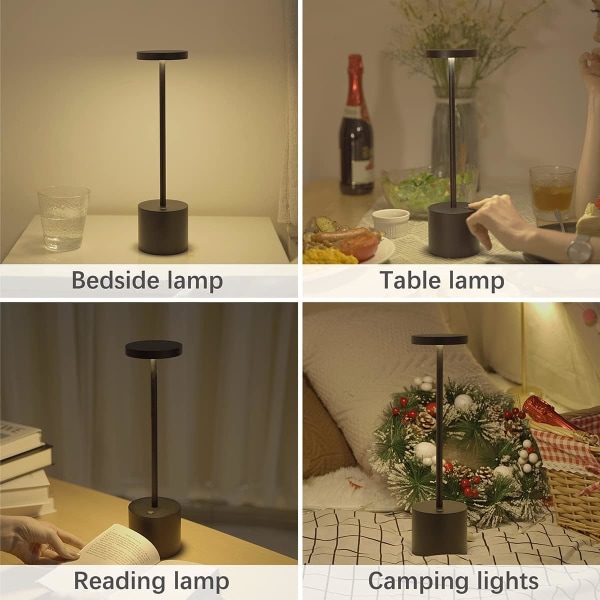 Trådlösa bordslampor, uppladdningsbar LED-bordslampa med fjärrkontroll Cont