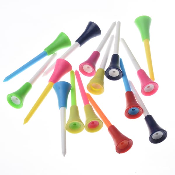 Premium plastgolftee 3-1/4 tum hållbar gummikudde topp golftee (50 st)