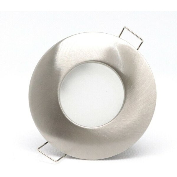 Set med 1 ramar för inbyggda spotlights, skal av borstat rostfritt stål, d för badrum vardagsrum kök sovrum (innehåller ej lampa)