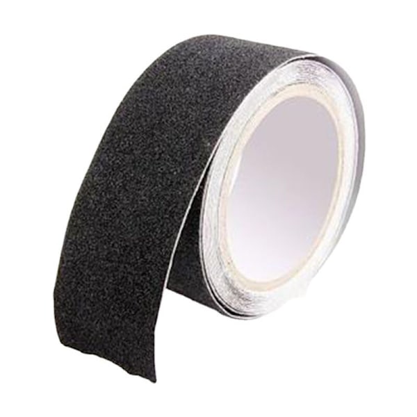 Sklisikker tape for trapper, innendørs/utendørs, svart, sklisikker, høy friksjon, abrasive striper for trapper (2,5 cm × 5 m, 2)