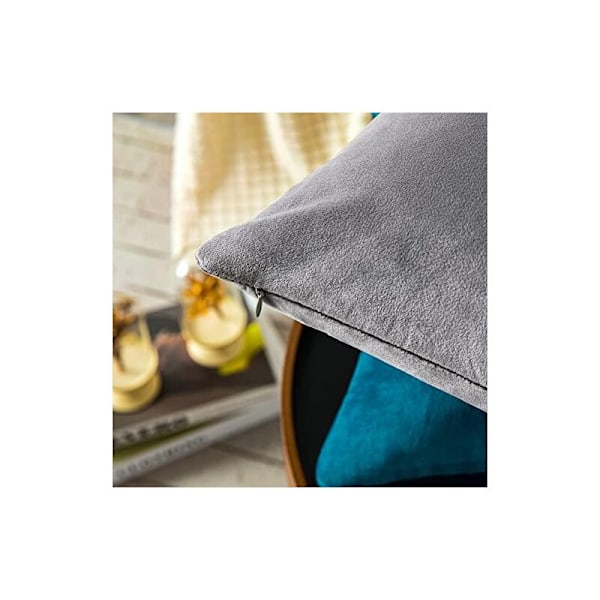 Sett med 2 fløyelsputetrekk 45x45 cm, mykt og moderne rektangulært putetrekk for skandinavisk stue, mørk sofa