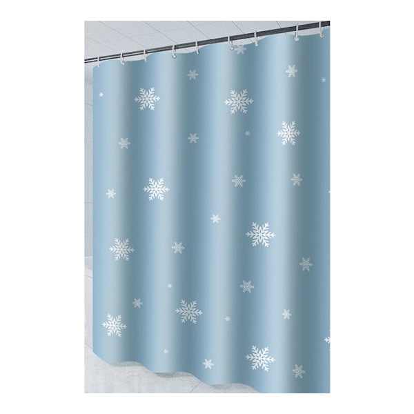 180 x 200 cm Duschdraperi med 12 snabbtorkande krokar (snöflinga), maskintvättbar polyester, badrumsgardiner