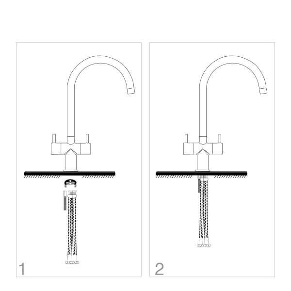 Chrome Kitchen Mixer Tap Two Lever Handles Monobloc Sink Faucet Ceramic Valve Cartridge Swivel Spout Chrome