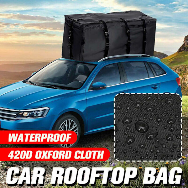 600D Oxford-kangas autokattoteline laukku pölytiivis matkatavarat laukku suuret laukut matkustaa ulkoilun apulaukut