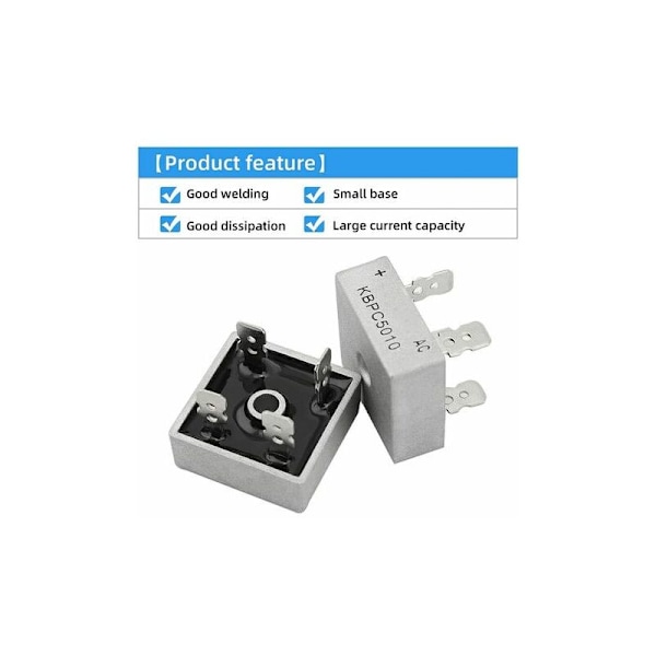 5 kpl KBPC5010 Diodit Pont Recovery 50A 1000V Yksivaiheinen Aalto 50a Elektronidiodit piireiällä, jossa 4 nastaa