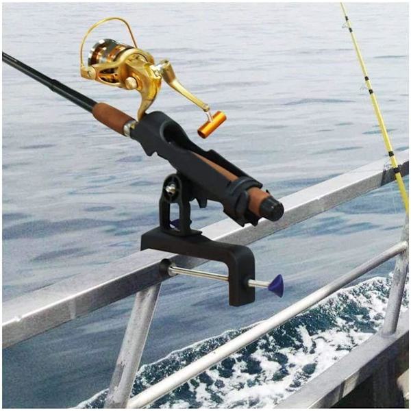 Fiske stang holder, 360 graders justerbar båt fiskestang holder med 14cm åpningsklemme Skip Chord Fix fiskestang holder for K