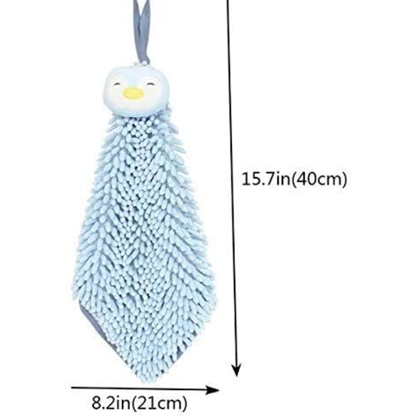 2-pack söta djurhanddukar (uggla och pingvin) för kök och badrum, mjuk och plyschig mikrofibermaterial, lämplig för barn och vuxna