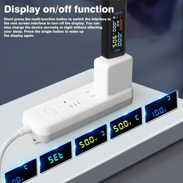 USB-testare, 4,5-36V 0-5a USB C Test av strömspänningstestare voltmeter voltmeter Voltmeter Kapacitetsdetektorladdare (typ-C-port)