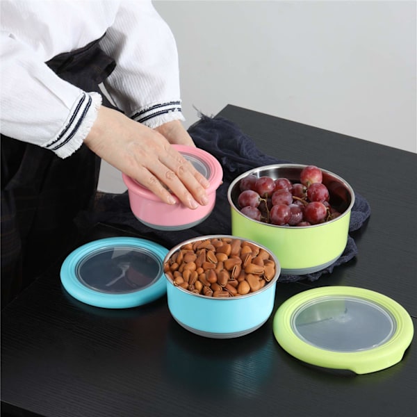Rustfritt stål Bento-boks, 4-sidig låsehake, lekkasjesikker, 2-roms, porsjonsstørrelser (500 ml) for barn/småbarn - BPA-fri, tåler oppvaskmaskin (korallrosa)