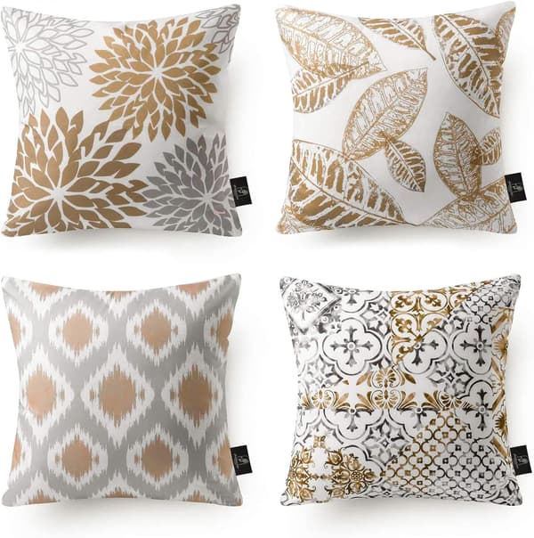 Dekorativa kuddfodral 4-pack, blå och svart, 45x45cm, kaffe