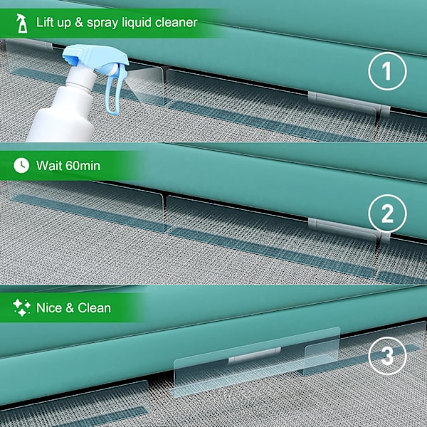 Passer under sofa blokkering, gap støtfanger under seng blokkering sikkerhet PVC justerbar klar leketøy blokkering for seng sofa barriere blokkering med sterk lim