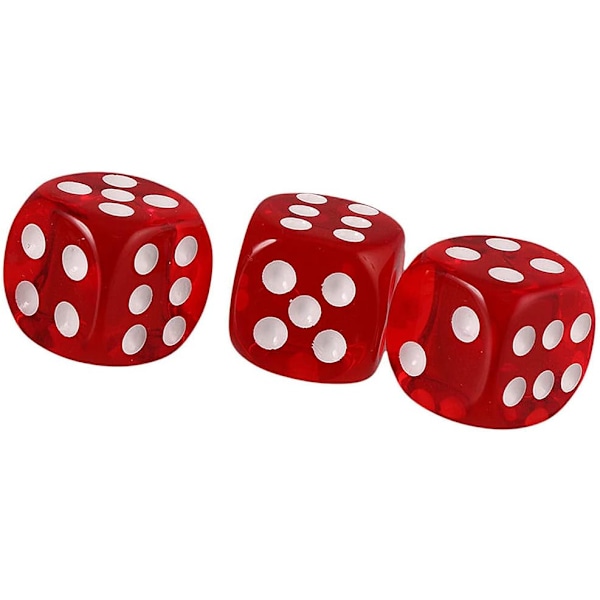 10 st polyhedral tärningar D6 tärningar 16 mm akryl tärningssats för DND tärningar RPG MTG brädspel (röd)