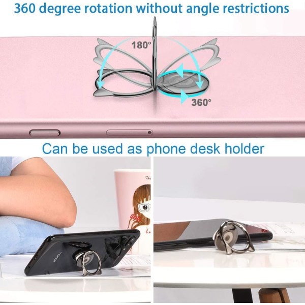 Cat Mobiltelefonring, Ringholder Ultratynn 3mm 360 graders rotering