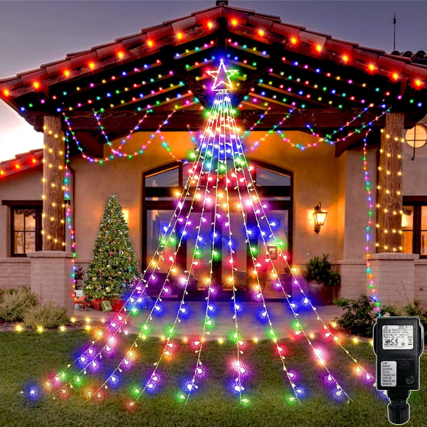 Bright julestjernekrans, 344 LED lyst juletre 8-mod
