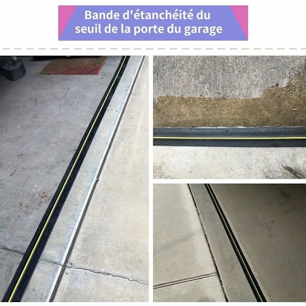 1 m tröskeltätning för garageport, garageportslist, garageportstätning, DIY kapbar ersättningsgummi