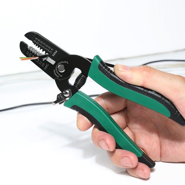 Wire Stripper, Wire Stripper, Kabelskærer, Multifunktionskrimper, Wire Stripper Cutter Tool, Vedligeholdelseselektriker, Loop Design