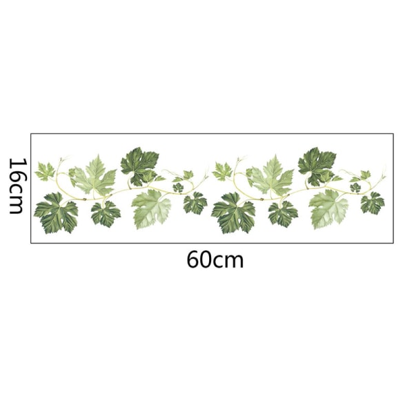 16*30cm*2stk, Green Leaf Wall Sticker Hanging Vine Ivy Wall Stick