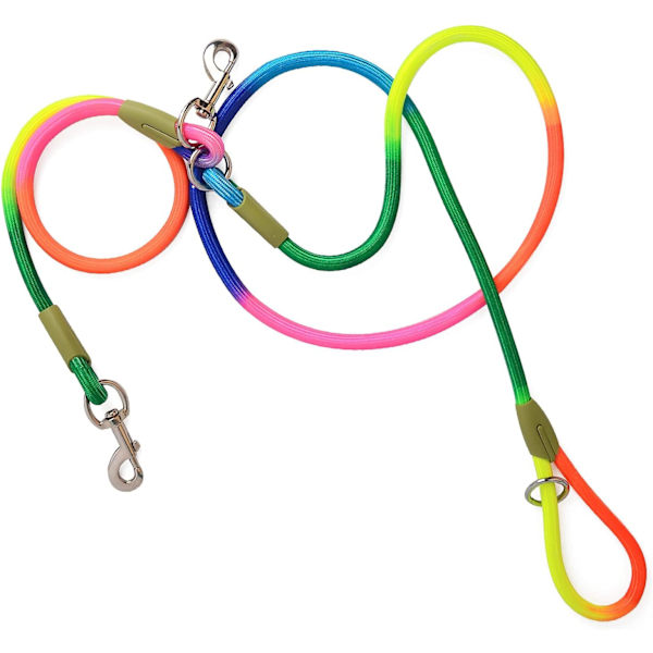 Håndfri hundekobbel 2,2 meter lang håndfri gåkobbel med dobbelthåndtak Anti-trekktau for mellomstore store hunder og kjæledyr