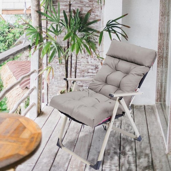 Højrygget hynde - 125 x 55 cm grå - RWCushion udendørs