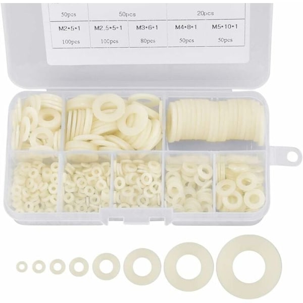 500 deler plastringer plattformer i nylon m2 / m2.5 / m3 / m4 / m5 / m6 / m8 / m10 Wallash vanningsrulle for industrielle fester
