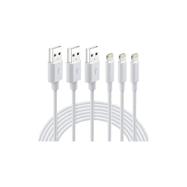 Set med 3 Lightning 2M-kablar, MFI-certifierade, Lightning-laddningskompatibla med iPhone