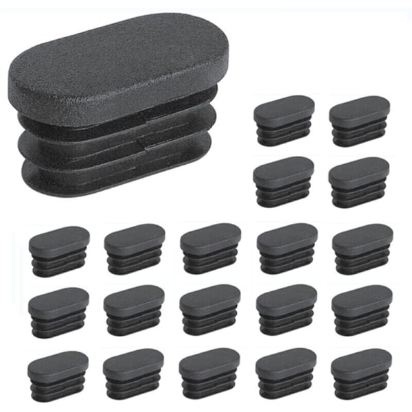 Rörmöbler Ben, Plaständstycken, Ovala Ändstycken för Plaststolsben, Ovala Rörpluggar för Möbelben, Skåpstol Trampolin 20st (15x30
