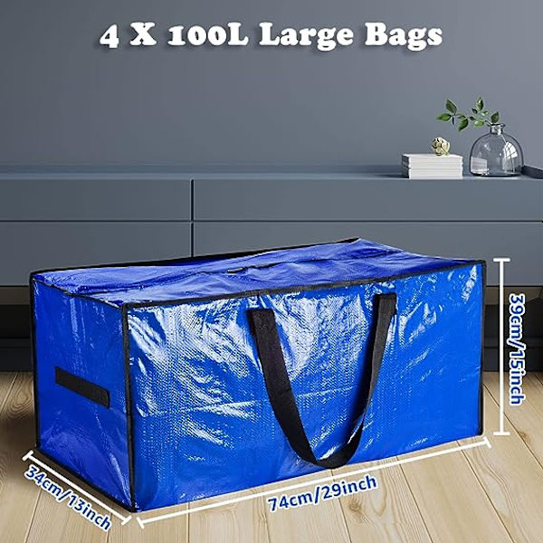 Set med 4 extra stora, kraftiga väskor