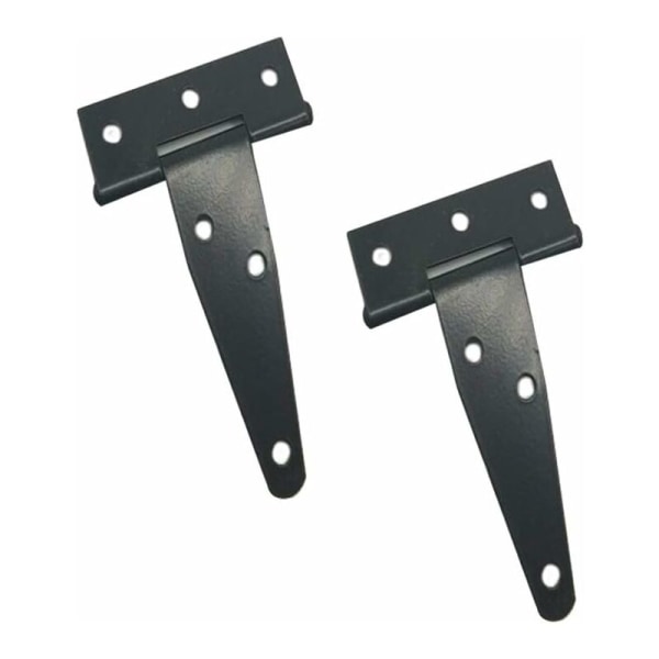 2 Pcs 4 Pounces Black Lacquered T Hinges, Heavy Duty T Hinge, Wooden Door Hinges, Metal Iron Rustproof Door Hinges with Screws for Barn Doors, 100mm