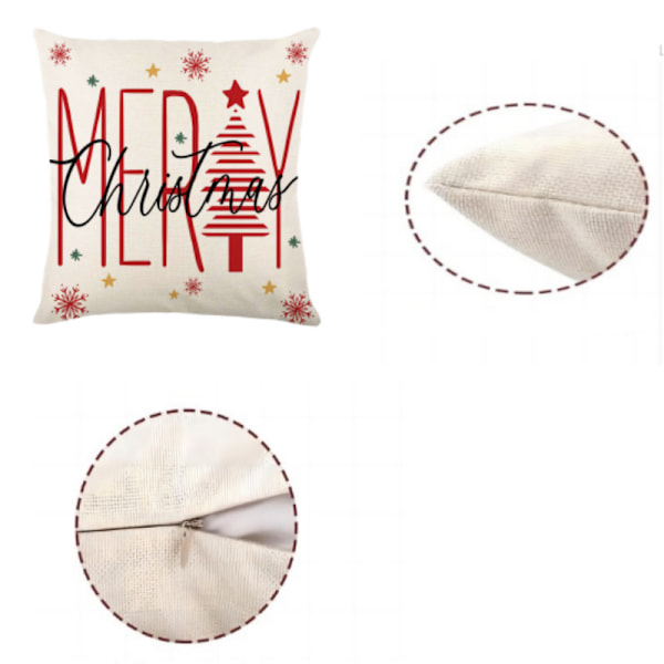 Juledekorasjoner - Juleputetrekk 45*45cm, God Jul Juledekorasjon Hjem Sofa Dekorasjon