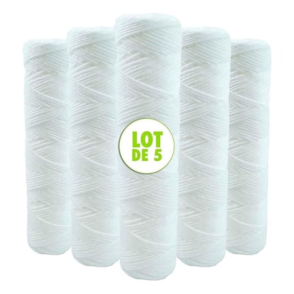 Sett med 5 spolepatroner 9-tommers sedimentvannfilter 3/4-20 kompatible mikronfilter 10 tommer