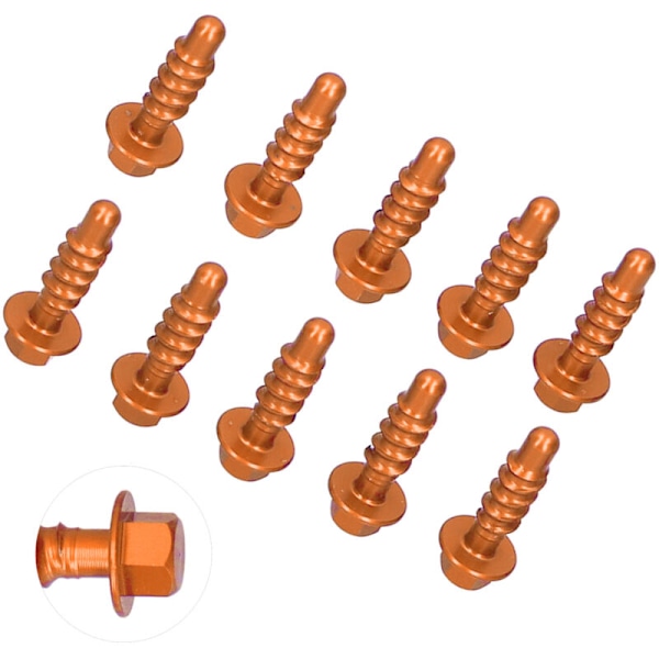 Sett med selvskruende skruer anodisert finish for 125, 150, 200 EX XC SXF Excf XCF 1997-2020 (Oransje)