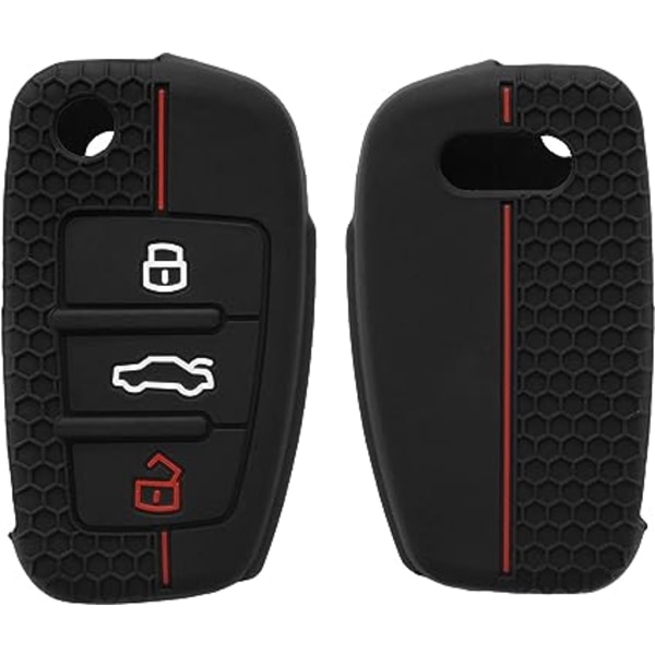 Bilnøglekasse Kompatibel med Audi 3-nøglenøgle - blød silikonebeskyttelse