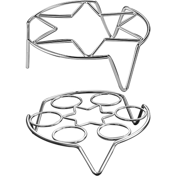 Sæt med 2 runde dampstativer, 304 rustfrit stål, kogeindsats til dampning